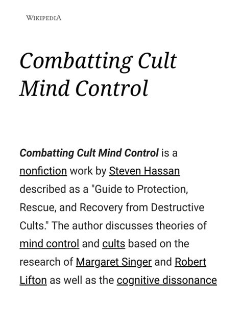 combatting cult mind control